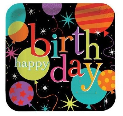 Plates-LN-Life Is Great Birthday-8pkg-Paper - Discontinued