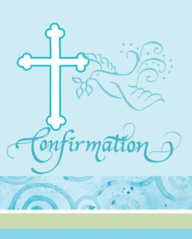 Invitations- Blue confirmation-8pk (Seasonal)
