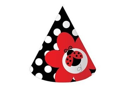 Hats-Cone-Ladybug Fancy-8pkg-Paper