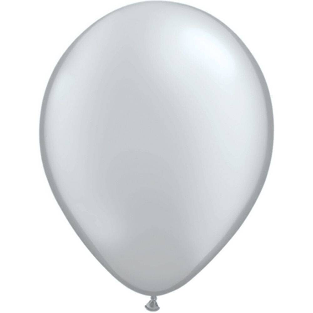 Latex Balloons-Metallic Silver-100pkg-11&quot;