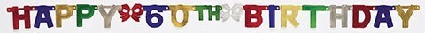 Jointed Banner-Happy 60th Birthday-1pkg-6.5ft