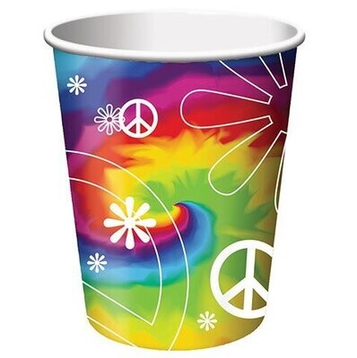 Paper Cups-Tie Dye Fun-8pkg-9oz - Discontinued