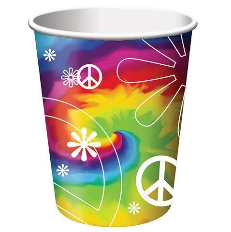 Paper Cups-Tie Dye Fun-8pkg-9oz - Discontinued