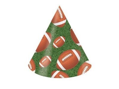 Hats-Cone-Football Fanatic-8pkg-Paper