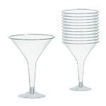 Clear Plastic Martini Glasses - Big Party Pack