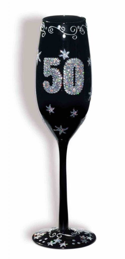 Champagne Glass-50th Birthday-1pkg-9.5&quot;
