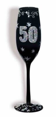 Champagne Glass-50th Birthday-1pkg-9.5&quot;