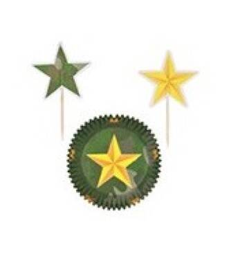 Cupcake Wraps &amp; Picks-Camouflage-24pkg