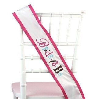 Satin Sash- Fuchsia Grosgrain Bride To Be- 1pc (35&quot;x4&quot;)