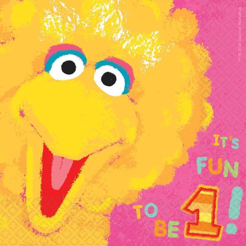 Luncheon Napkins-Sesame Street First Birthday-36pc Value Pack