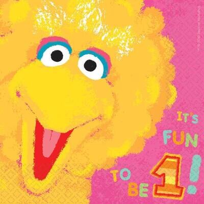 Luncheon Napkins-Sesame Street First Birthday-36pc Value Pack