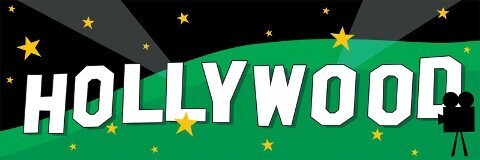 Party Banner-Plastic-Hollywood Movie Night-1pkg