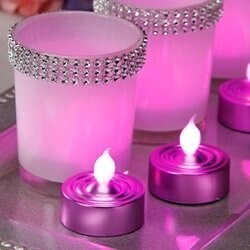 Led Tea Lights-Pink-3pk