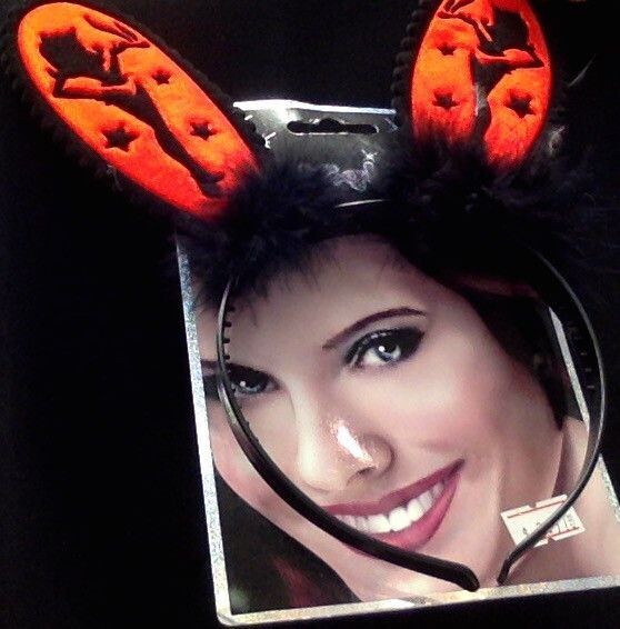 Headband-Bachelorette Red/Purle Devil Ears-1pkg