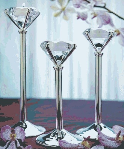 Diamond Shaped Tealight Holder-3pkg-7.25&quot;-10&quot;
