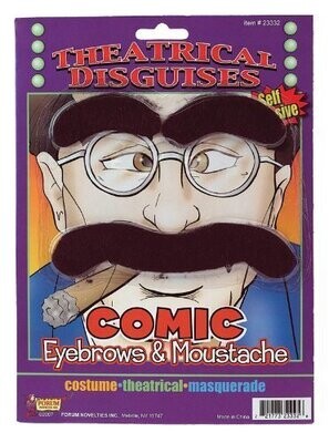 Costume Accessory-Eyebrows &amp; Moustache-1pkg