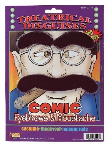 Costume Accessory-Eyebrows &amp; Moustache-1pkg