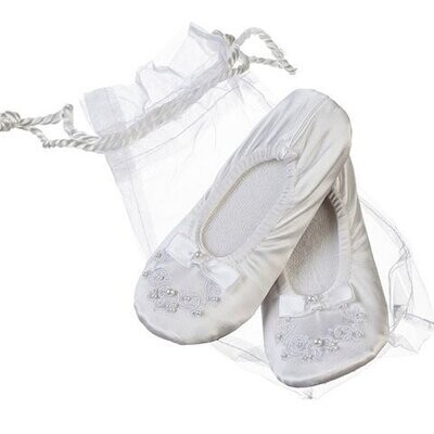 Satin Flower Girl Slippers