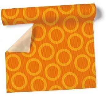 Airlaid Table Runner- Orange Circles (360cm x 40cm)
