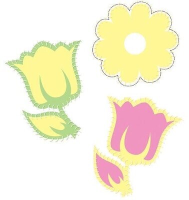 Cutouts-Felt-Flowers-3pkg-12&quot; (Discontinued)