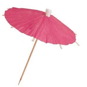 Picks-Wood-Pink Mini Umbrellas-12pkg-4&quot;