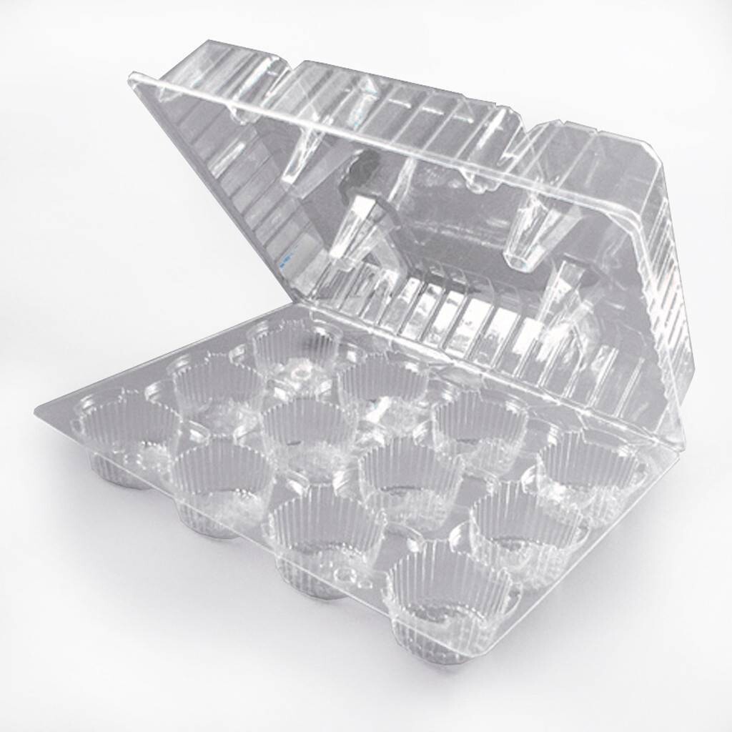 Cupcake box-Clear-Plastic-holds 12 cupcake