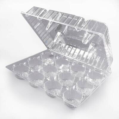 Cupcake box-Clear-Plastic-holds 12 cupcake