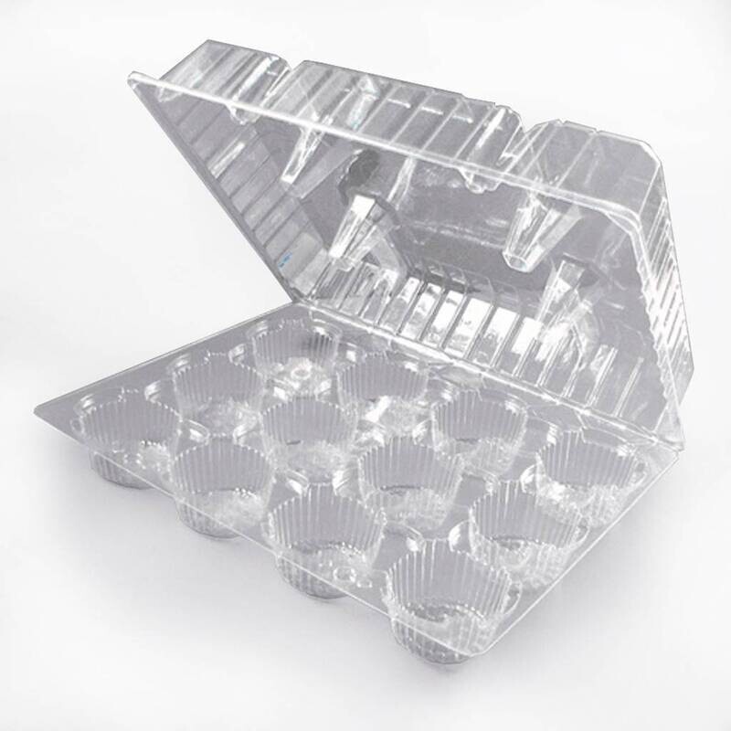 Cupcake box-Clear-Plastic-holds 12 cupcake
