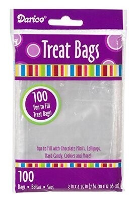 Treat bags-Clear-Plastic-3&#39;&#39;x4.75&#39;&#39;-100pk