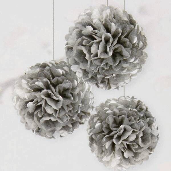 Pom Pom - Silver - 25pcs