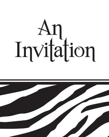 Invitations-Zebra Print-8pkg