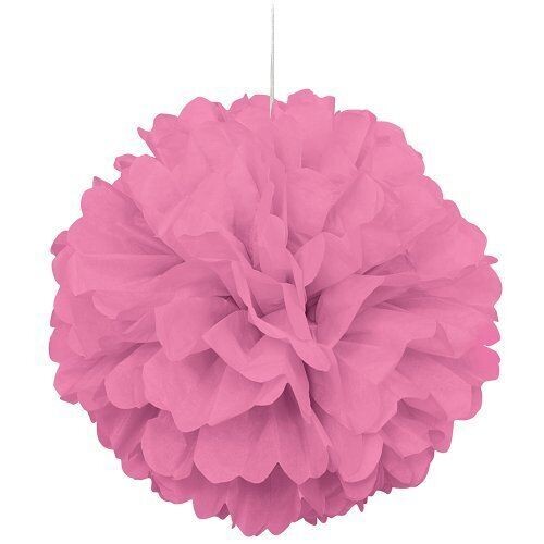 Dangler-Puff Ball-Pink-paper-16&#39;&#39;