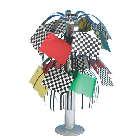 Centerpiece - Foil Cascade - Race Car Flag - 1pkg - 8.5&quot;