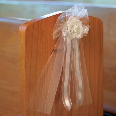 Wedding Bow-Ivory Flower-1pkg-14&quot;