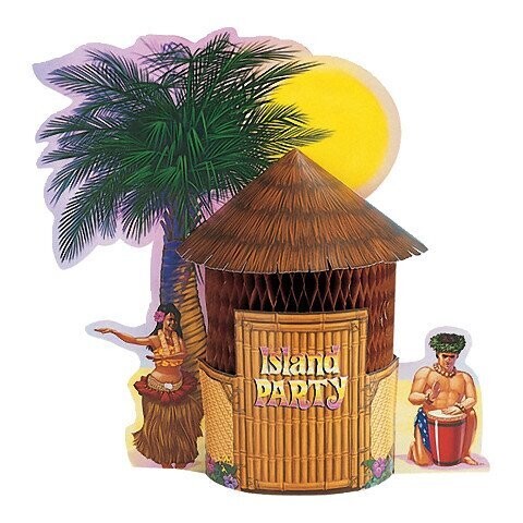 Centerpiece - Honeycomb - Luau Tiki Hut -1pkg-12&quot;