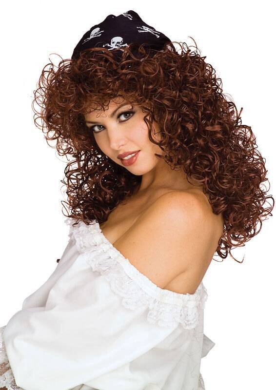 Wig-Curly Brown Pirate-One Size