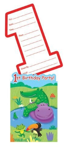 Invitations-Jungle Buddies 1st Birthday-8pkg