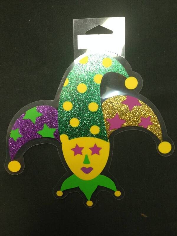 Cutout-Mardi Gras Mask-Glitter-Plastic-8&quot;