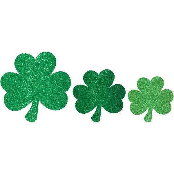 Cutouts-Assorted Metallic Shamrocks-3pkg