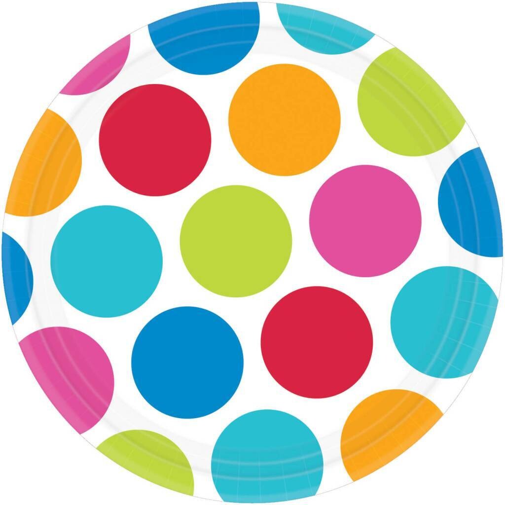Plates- DN- Cabana Dot-8pk-Paper