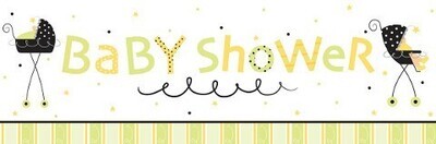 Party Banner-Plastic-Stroller Fun Baby Shower-1pkg
