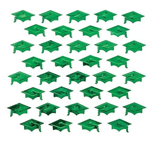 Confetti-Green Graduation Hat-Foil-2oz (Seasonal)