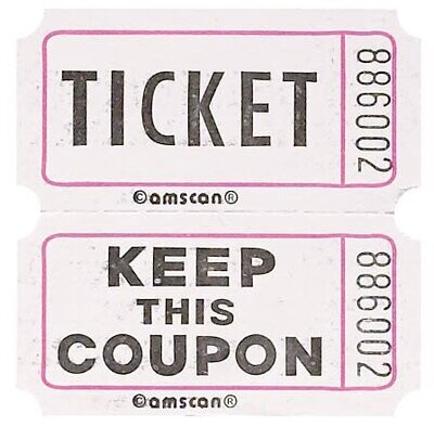 Ticket Roll-Double-White/Yellow/Green/Pink-2000ticket