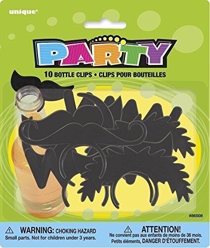 Party Favors- Moustache Bottle Clips- 10pcs/1.5&quot;-2.5&quot;