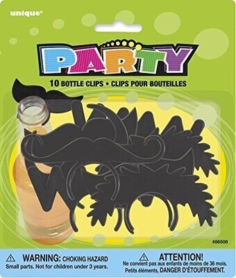 Party Favors- Moustache Bottle Clips- 10pcs/1.5&quot;-2.5&quot;