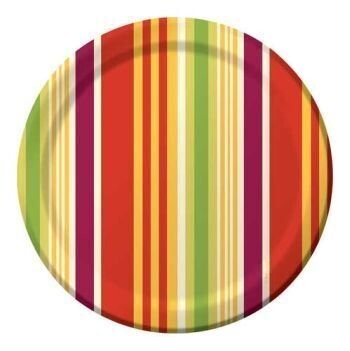 Plates-BEV-Mexican Stripes-8pk-Paper- Discontinued