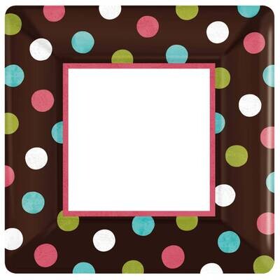 Plates- DN- Warm Polka Dots-18pk-Paper (Discontinued)