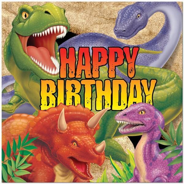Napkins-LN-Dino Blast Happy Birthday-16pkg-3ply