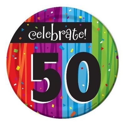 Plates-BEV-Milestone Celebrations 50th-8pkg-Paper