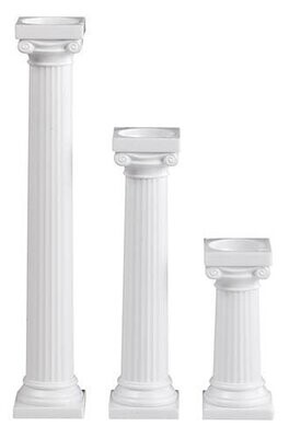 Roman Pillars-White-Plastic-2pk/5&#39;&#39;